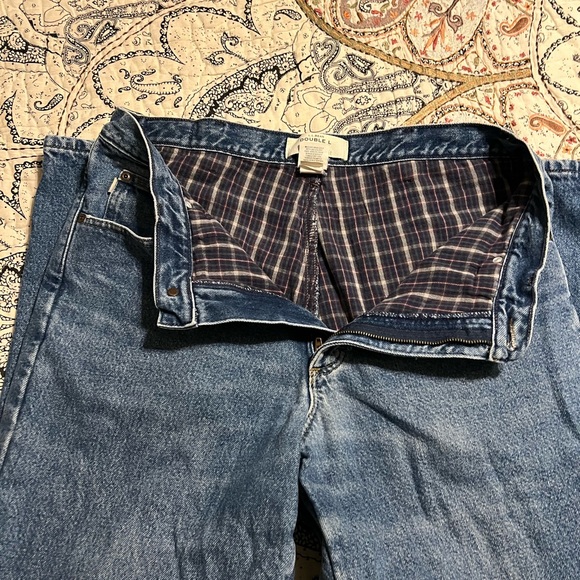 LLBean flannel lined blue jeans. Size 35x34 - Picture 5 of 5
